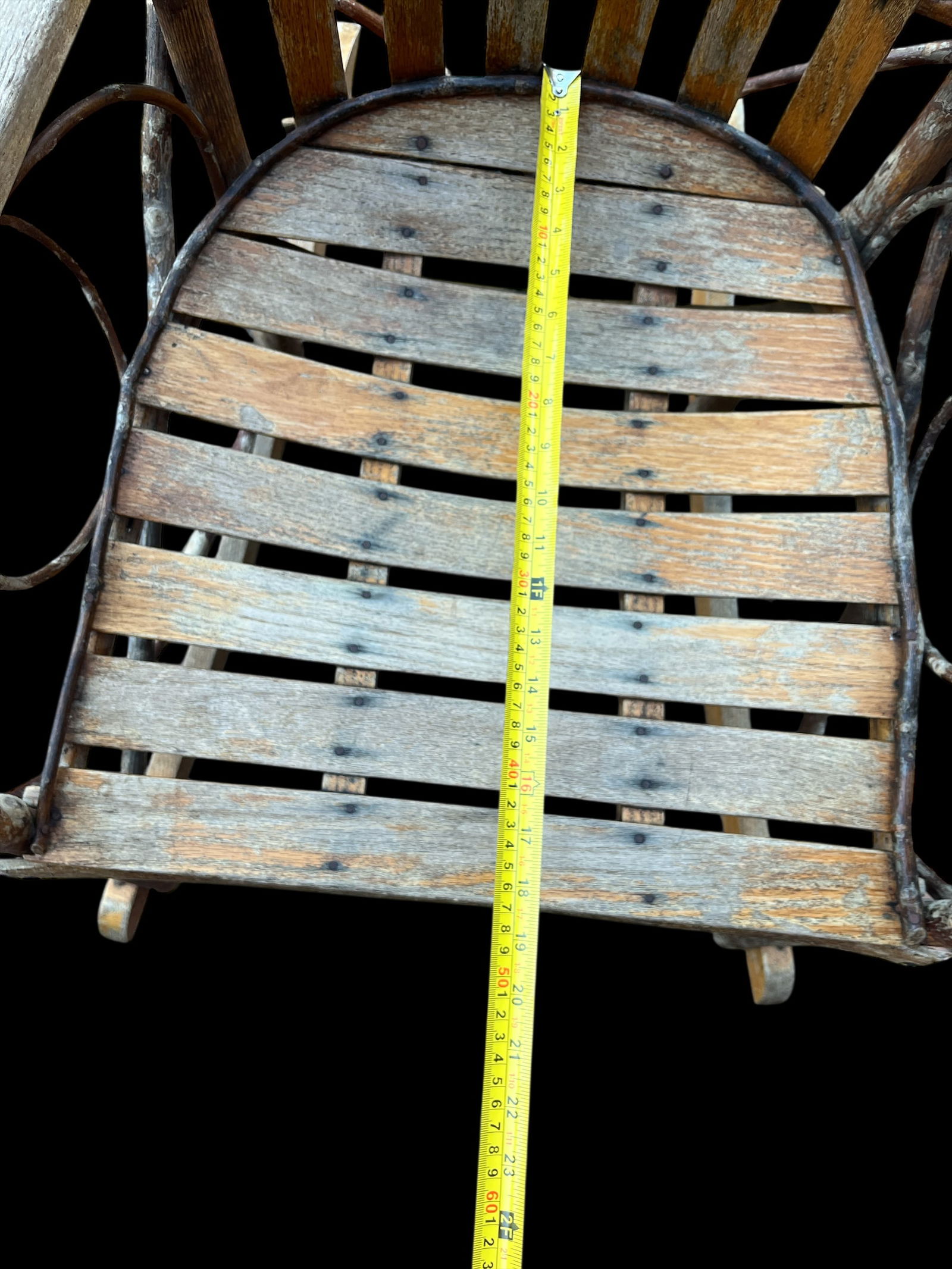 Vintage Amish Handmade Hickory & Oak Bentwood Rocking Chair - 11