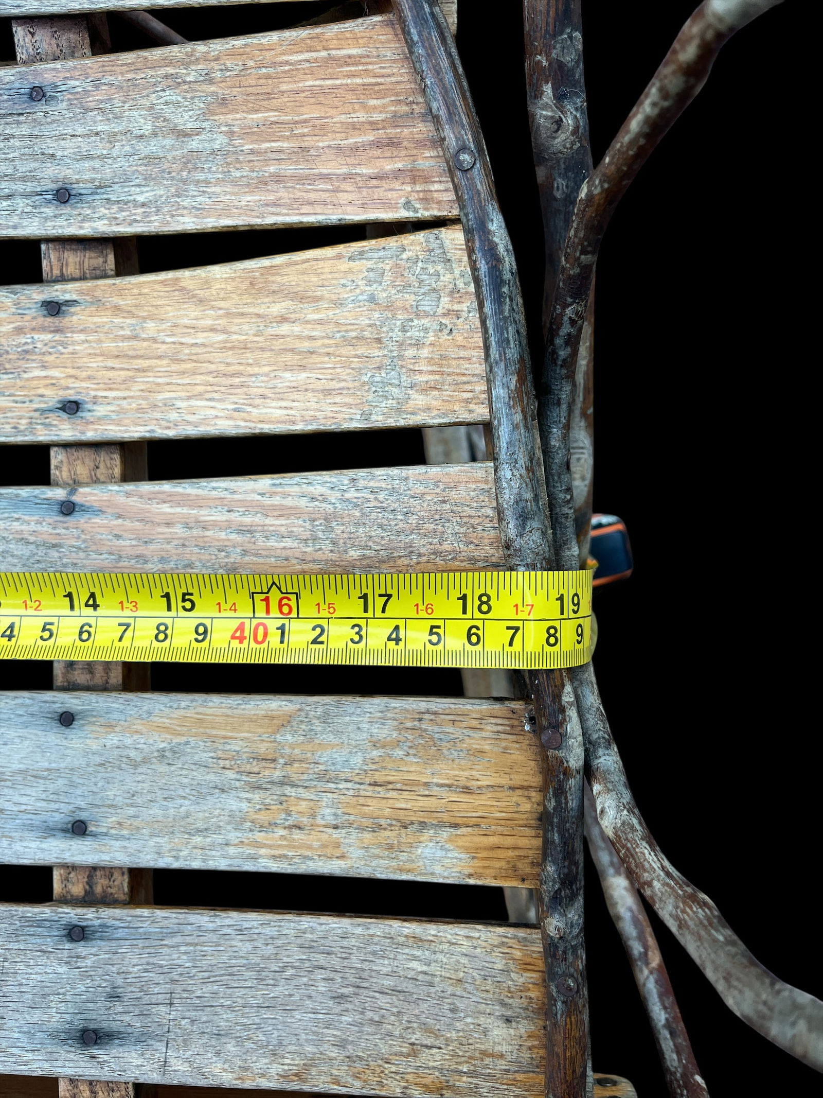 Vintage Amish Handmade Hickory & Oak Bentwood Rocking Chair - 13