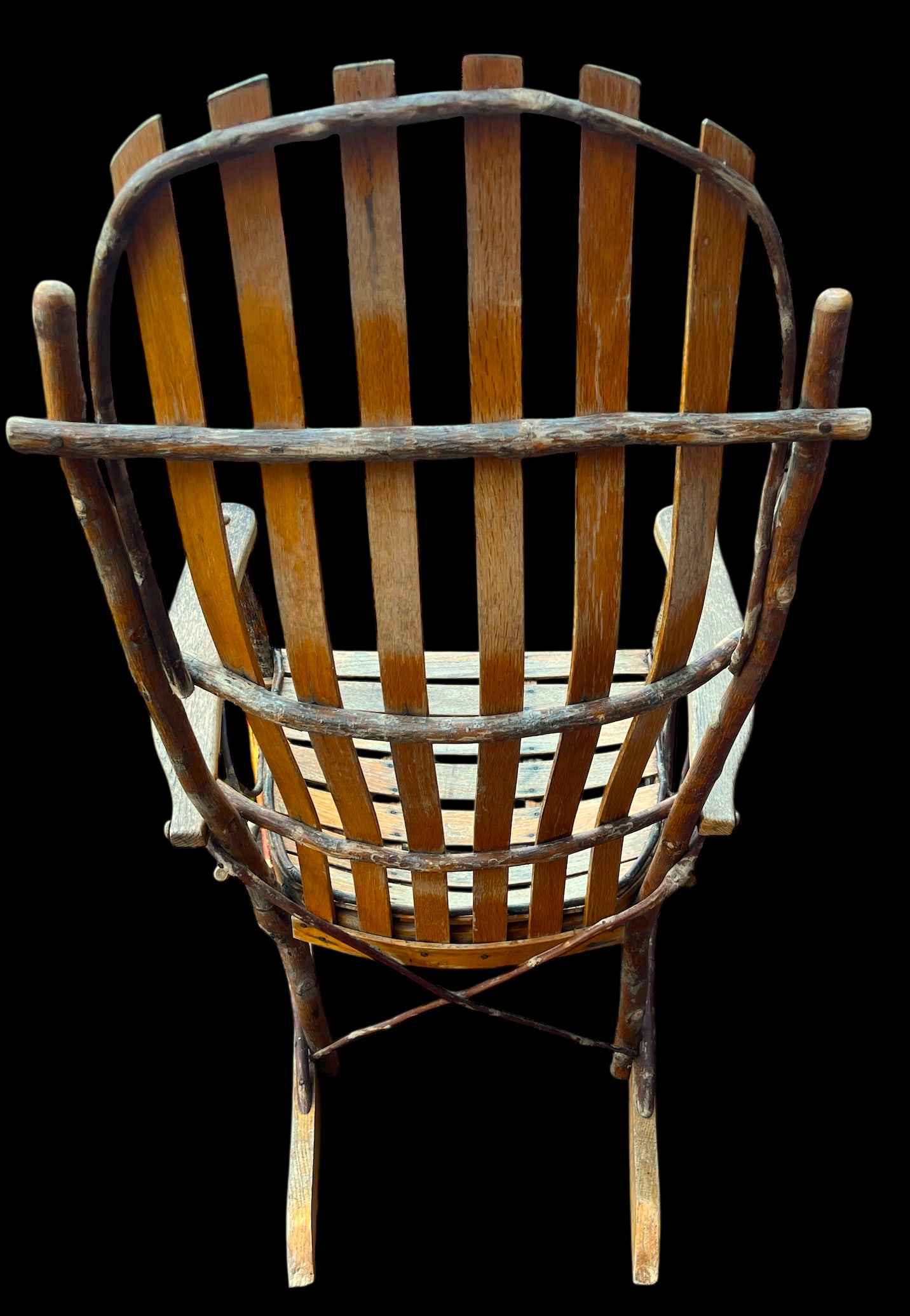 Vintage Amish Handmade Hickory & Oak Bentwood Rocking Chair - 7