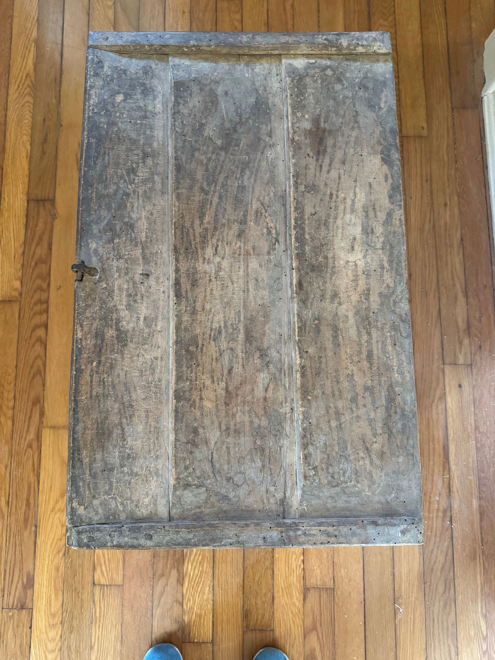 Antique Painted Wooden Storage Chest With Hand-Decorated Panels - 10