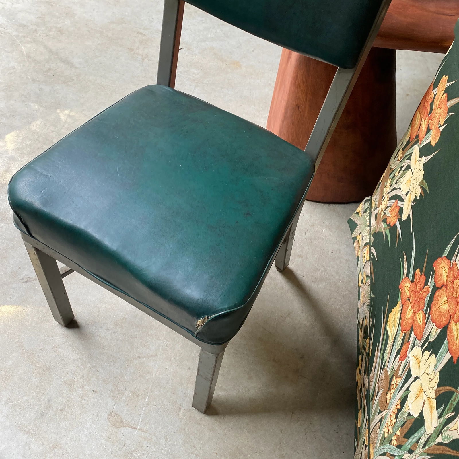 1950s Green Industrial Metal Chair - 2