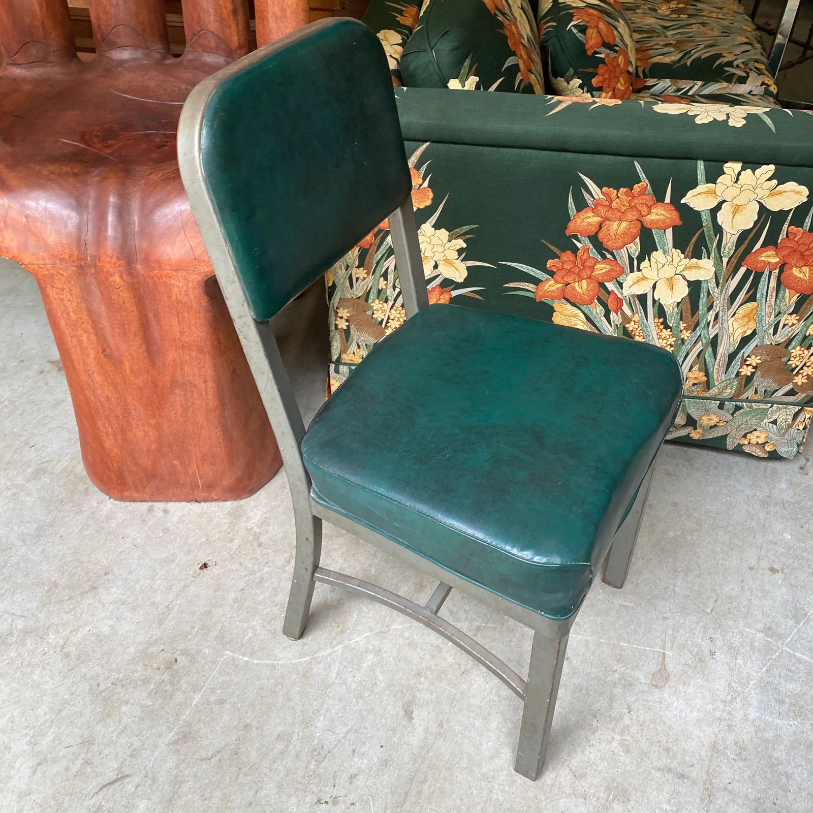 1950s Green Industrial Metal Chair - 3