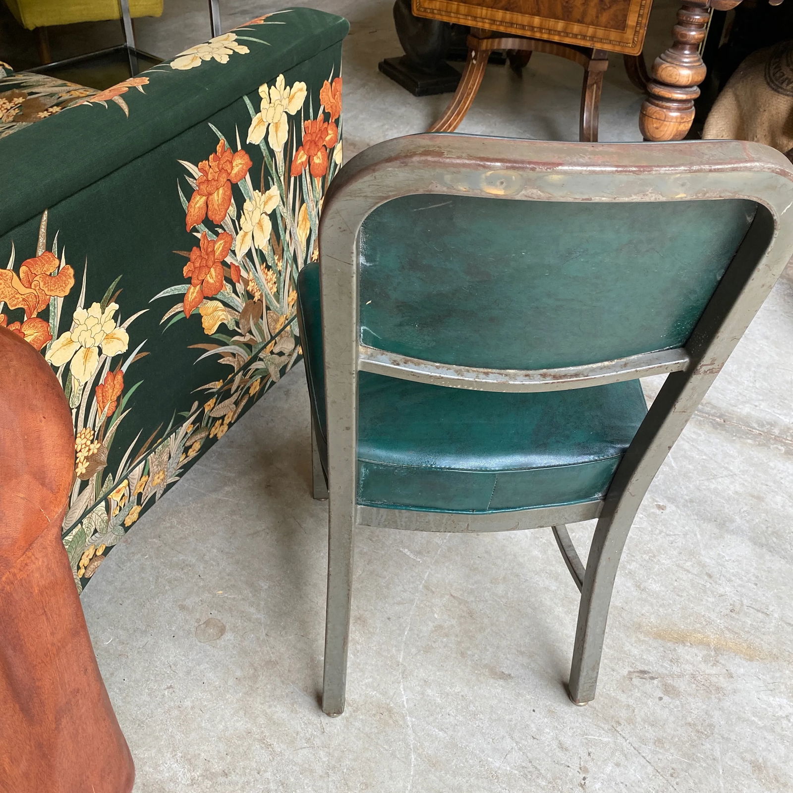 1950s Green Industrial Metal Chair - 5