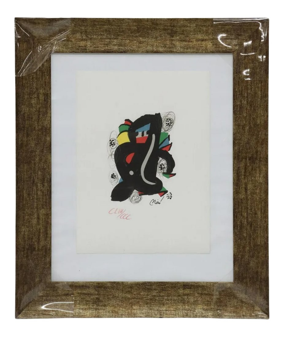 Original Signed Joan MirÃ³ "La Melodie Acide" Modernist Framed Lithograph (1 of 5)