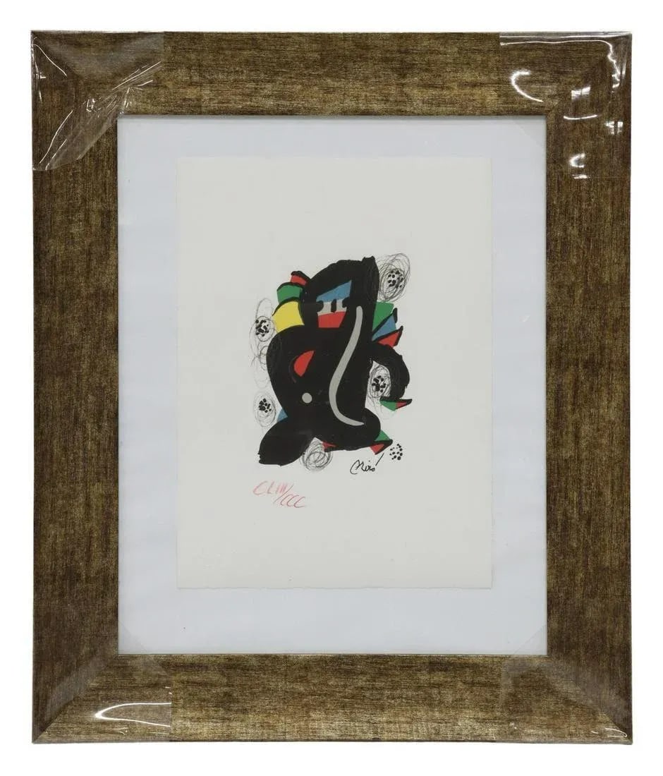 Original Signed Joan MirÃ³ "La Melodie Acide" Modernist Framed Lithograph - 5