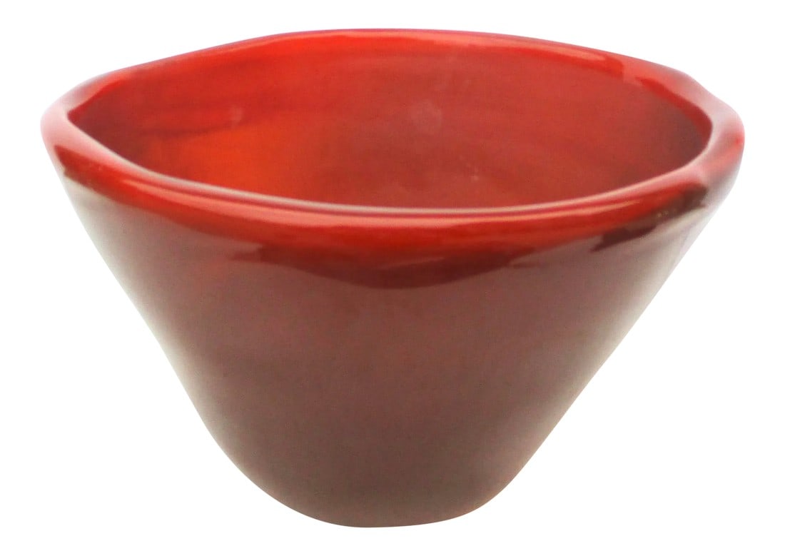 Amber Glass Freeform Poured Bowl