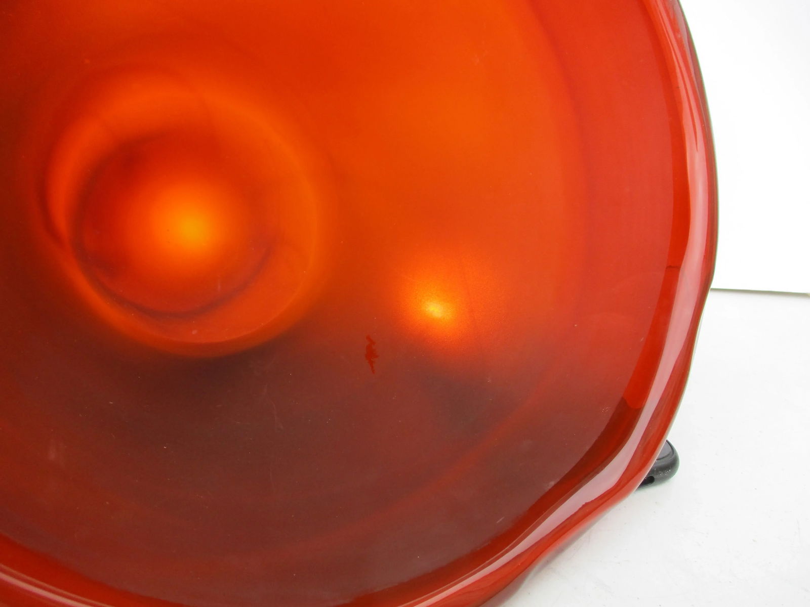 Amber Glass Freeform Poured Bowl - 5