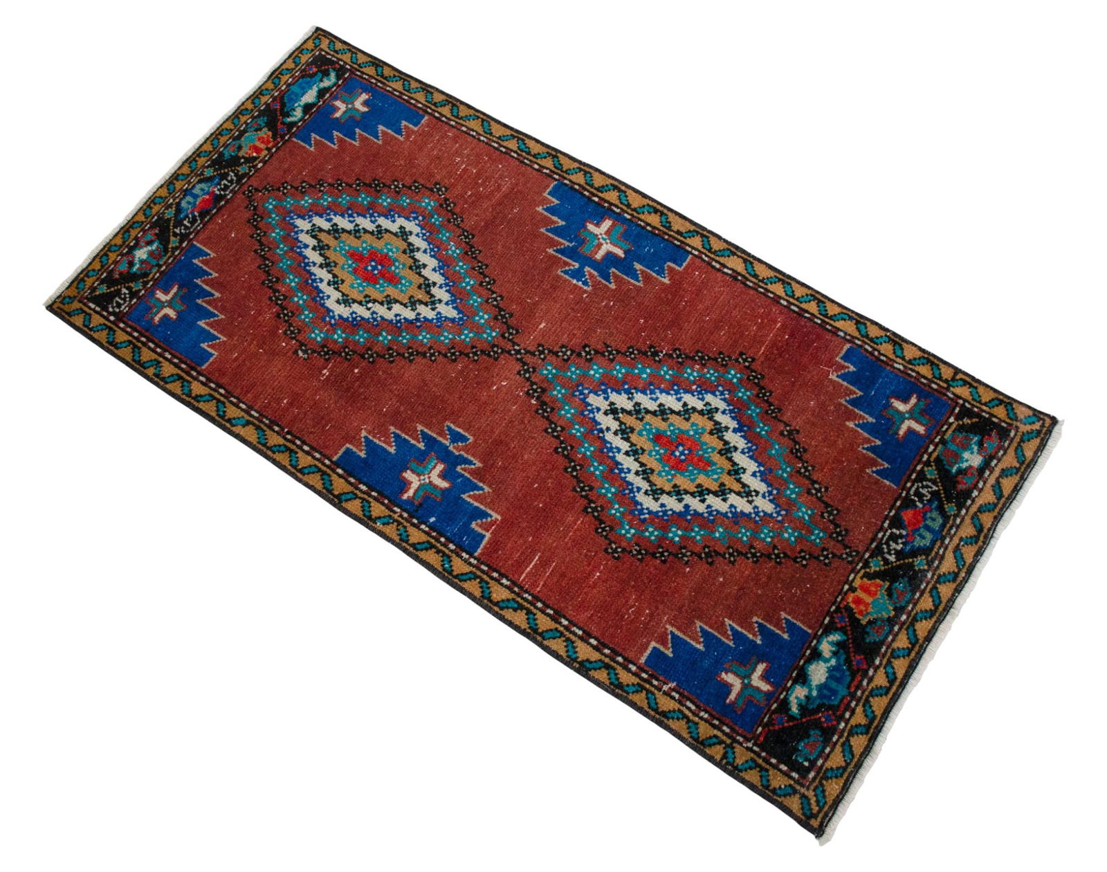 1970s Vintage Hand Knotted Small Rug - 4