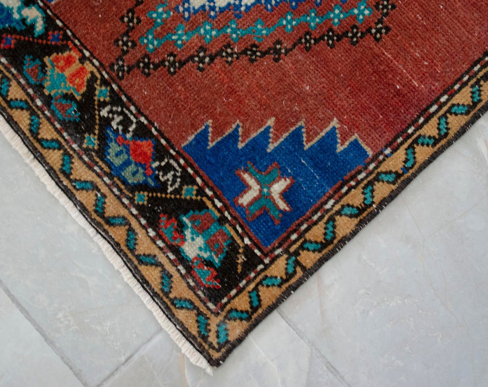 1970s Vintage Hand Knotted Small Rug - 8