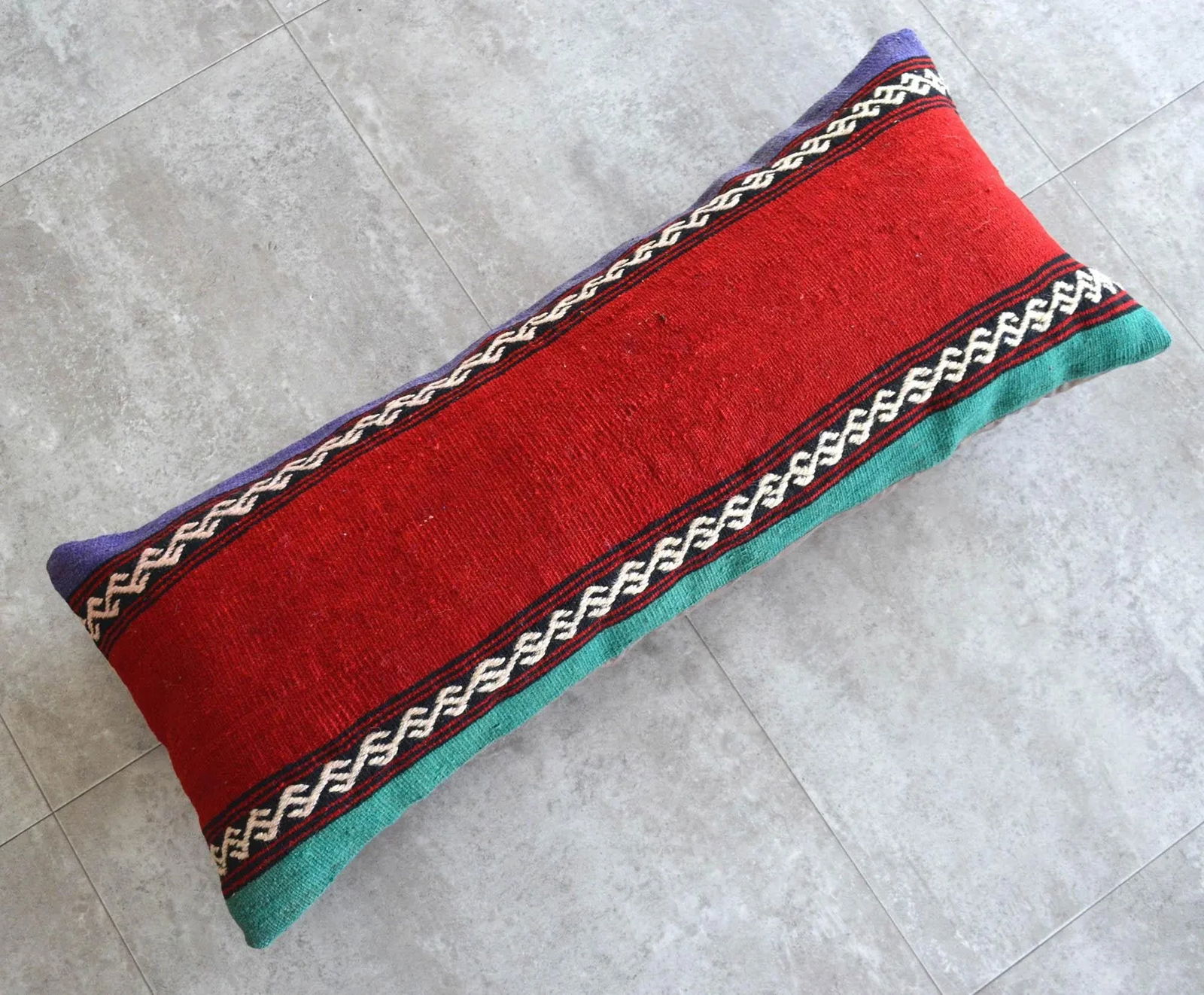 1970s Turkish Kilim Lumbar Pillow Cover - 2