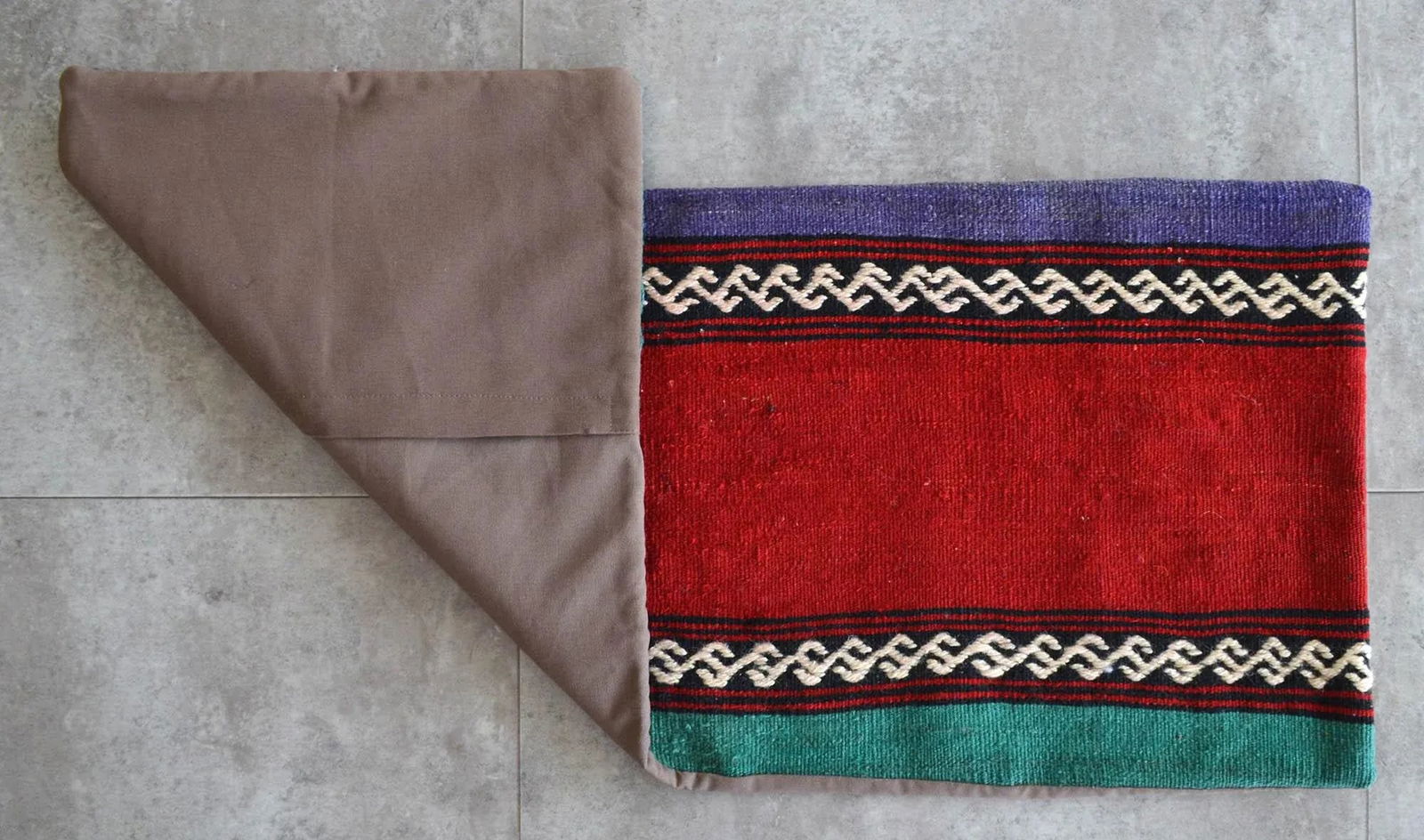 1970s Turkish Kilim Lumbar Pillow Cover - 7