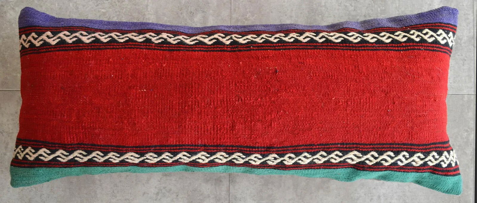 1970s Turkish Kilim Lumbar Pillow Cover - 9
