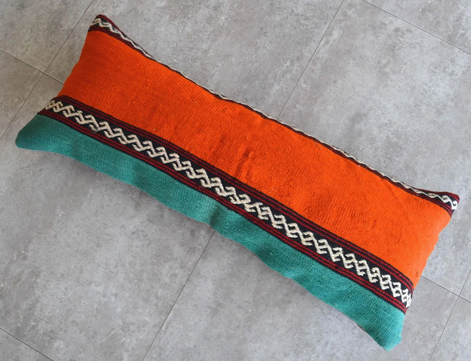 1970s Turkish Kilim Lumbar Pillow Cover - 4