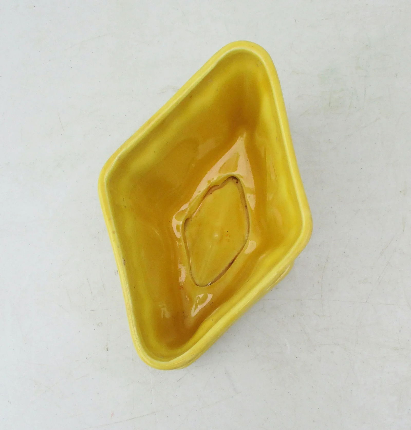 Vintage 1930s Yellow Art Deco Ceramic Planter - 4