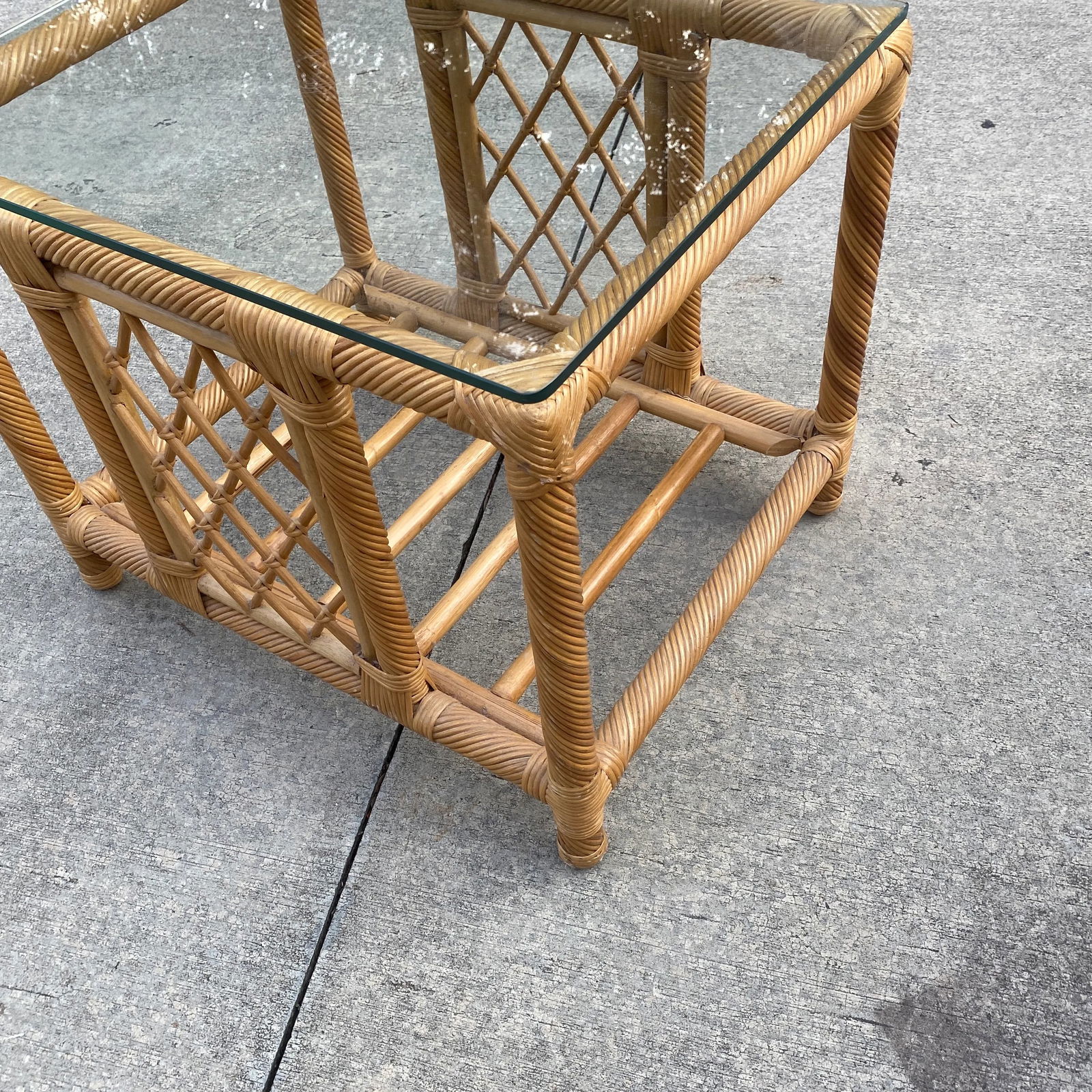 1970s Boho Chic Bamboo Side Table - 2
