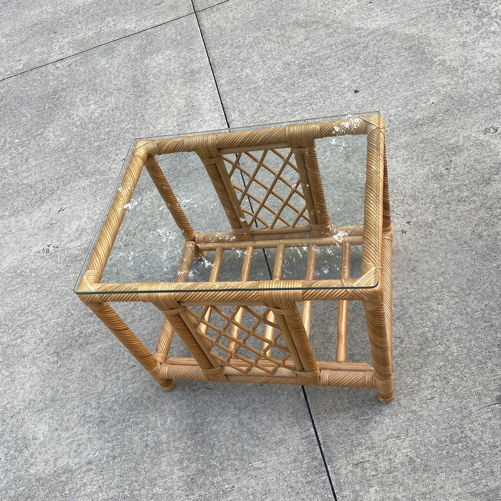 1970s Boho Chic Bamboo Side Table - 5