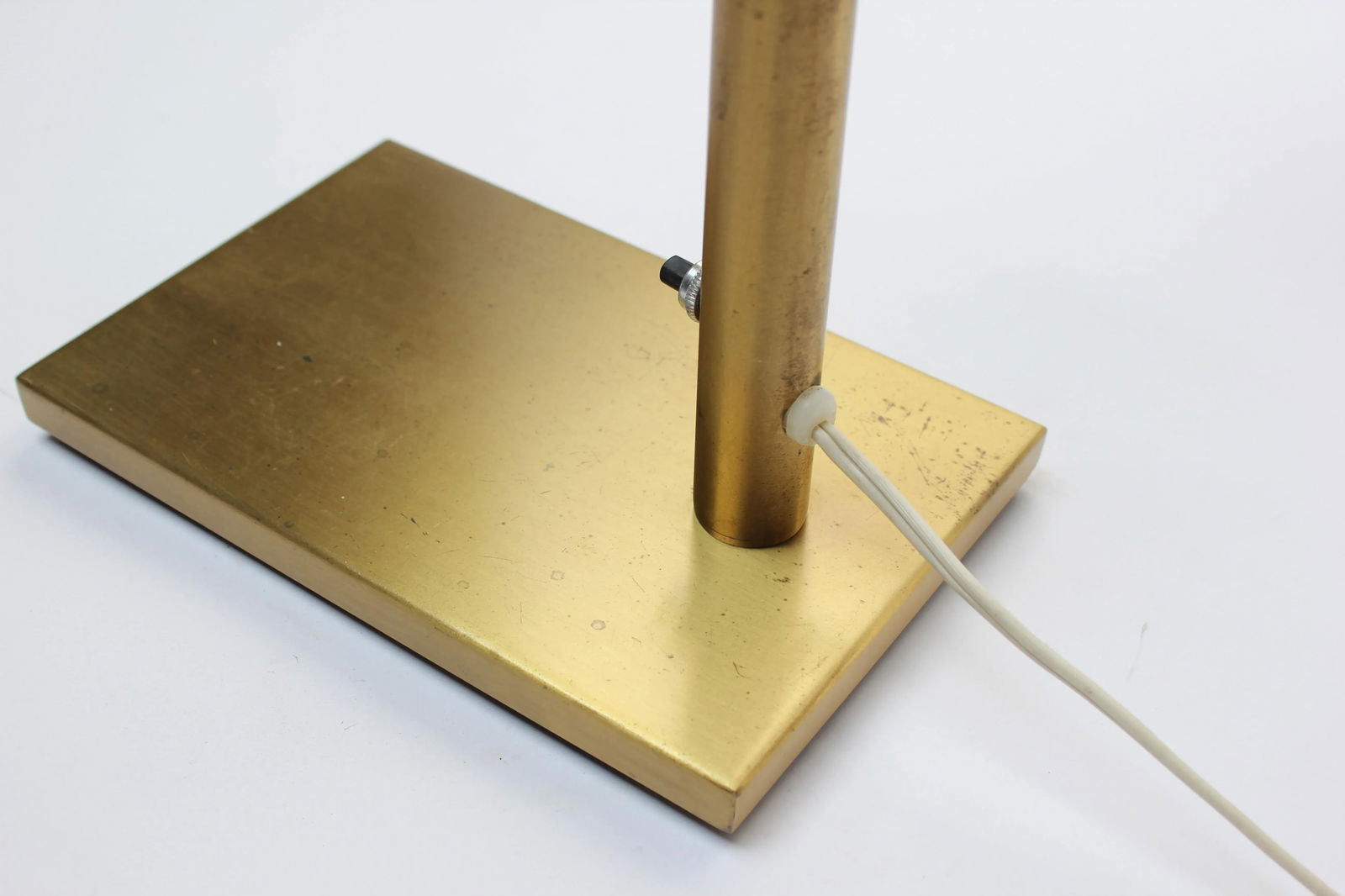 Walter Von Nessen Brass Swing Arm Table Lamp With Adjustable Cylindrical Shade - 11