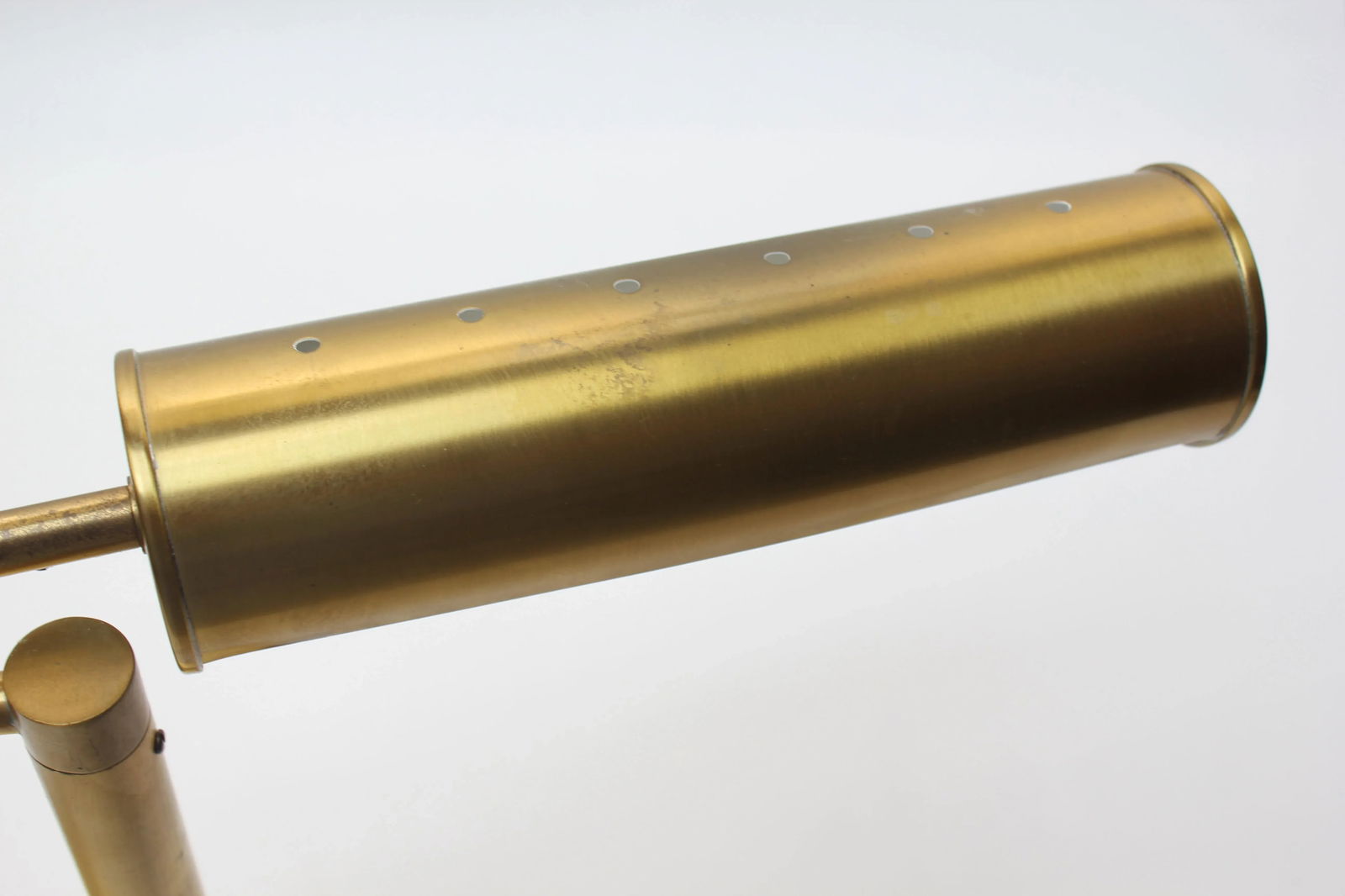 Walter Von Nessen Brass Swing Arm Table Lamp With Adjustable Cylindrical Shade - 7