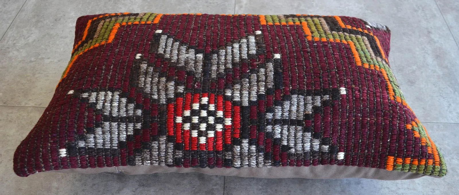 1970s Turkish Kilim Lumbar Pillow Cover - 4
