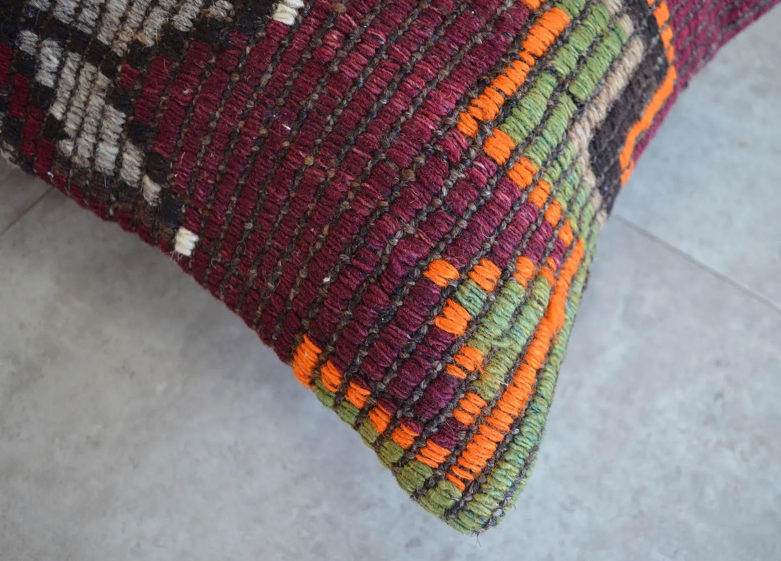 1970s Turkish Kilim Lumbar Pillow Cover - 6