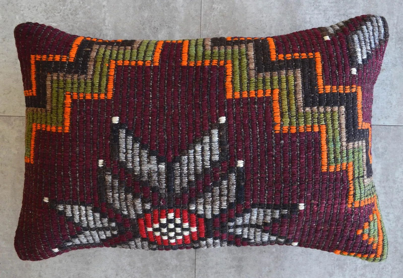 1970s Turkish Kilim Lumbar Pillow Cover - 8