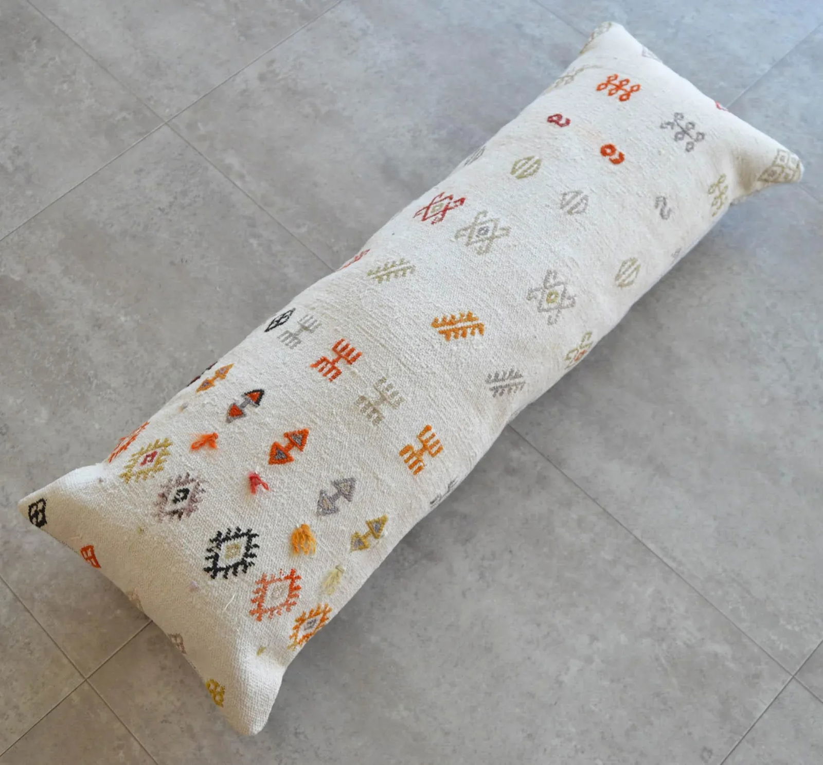 1970s Turkish Kilim Lumbar Handmade Wedding Pillow Cover - 2