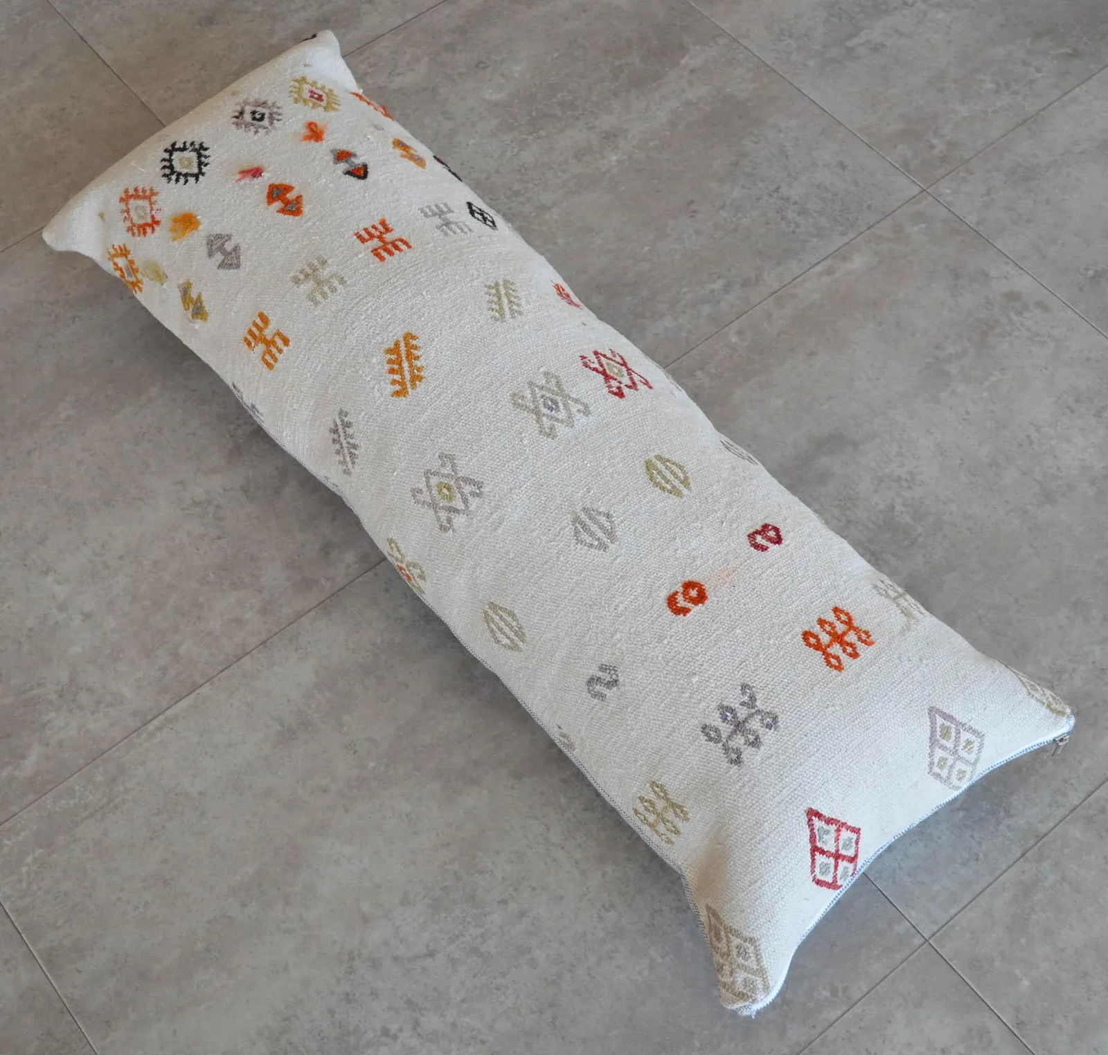 1970s Turkish Kilim Lumbar Handmade Wedding Pillow Cover - 3