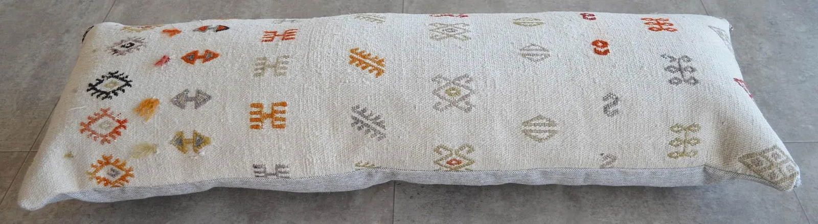 1970s Turkish Kilim Lumbar Handmade Wedding Pillow Cover - 4