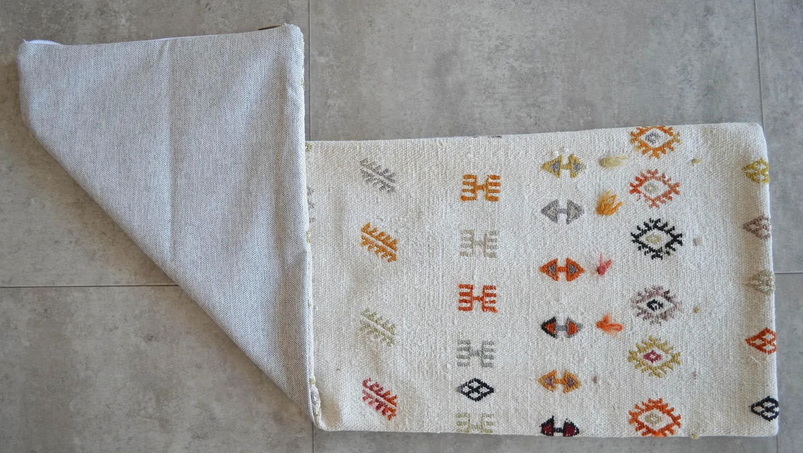 1970s Turkish Kilim Lumbar Handmade Wedding Pillow Cover - 7