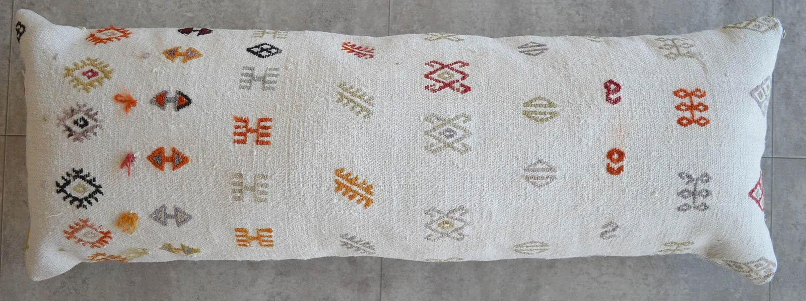 1970s Turkish Kilim Lumbar Handmade Wedding Pillow Cover - 8