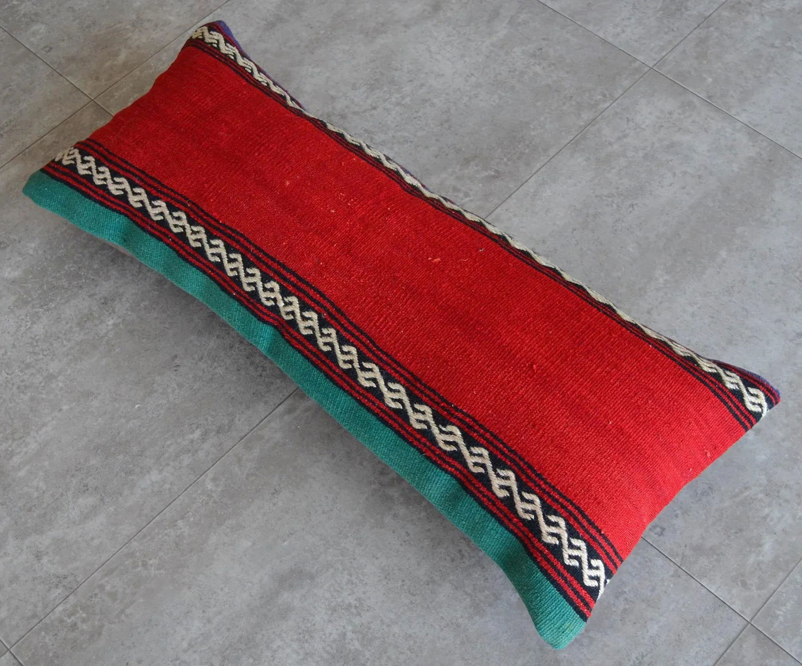 1970s Turkish Kilim Lumbar Pillow Cover - 3