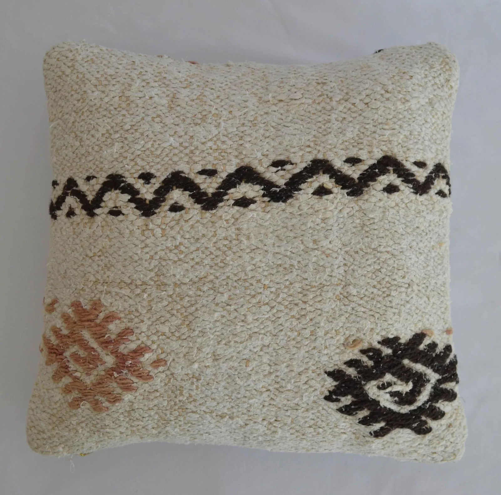 Primitive Pattern Turkish Kilim Rug Pillow Cover - 5
