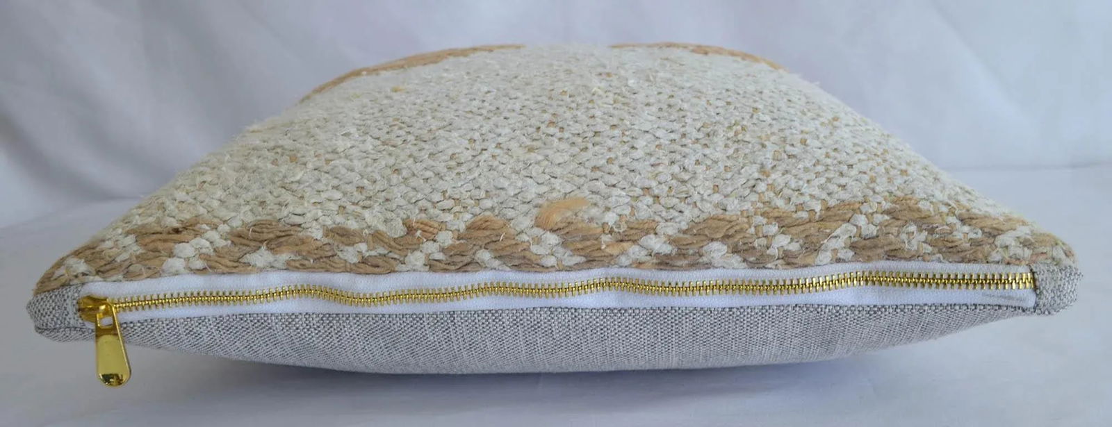 Hand-Woven Hemp Kilim Throw Pillow Cover - 2