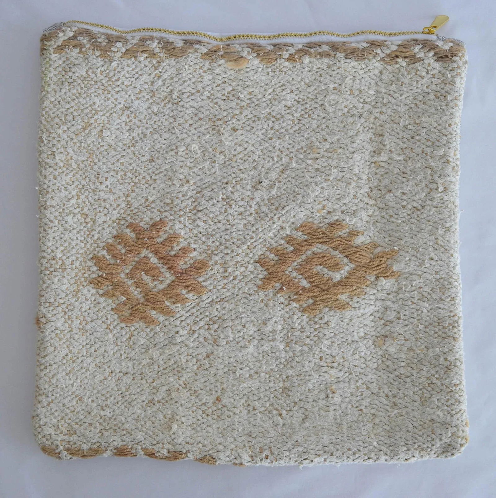 Hand-Woven Hemp Kilim Throw Pillow Cover - 3