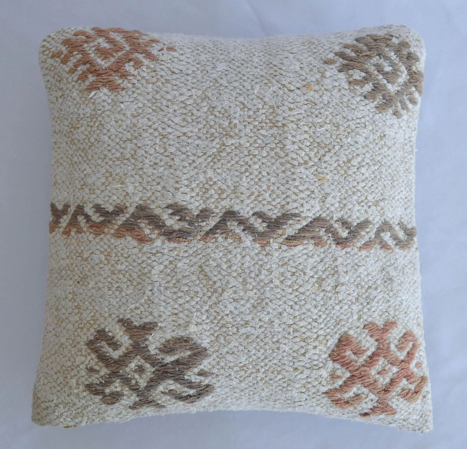 Hand-Woven Hemp Kilim Throw Pillow Cover - 5