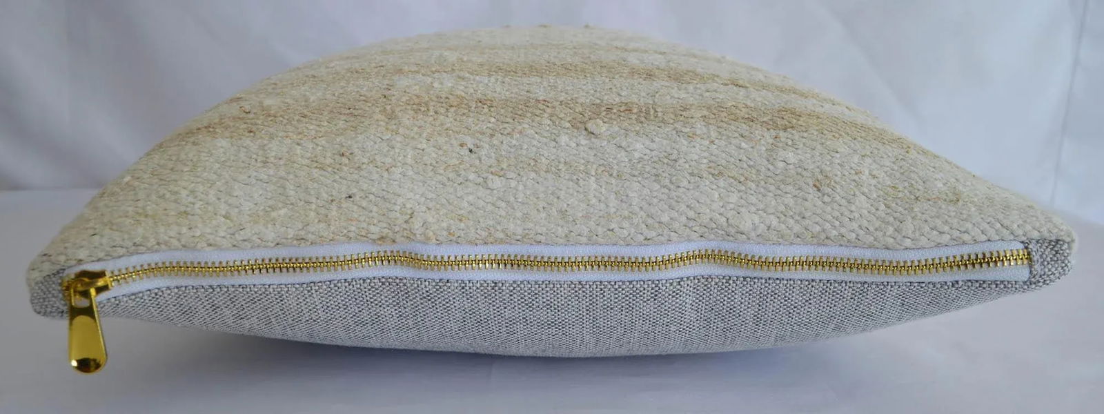 Vintage Handmade Hemp Kilim Rug Pillow Cover - 2