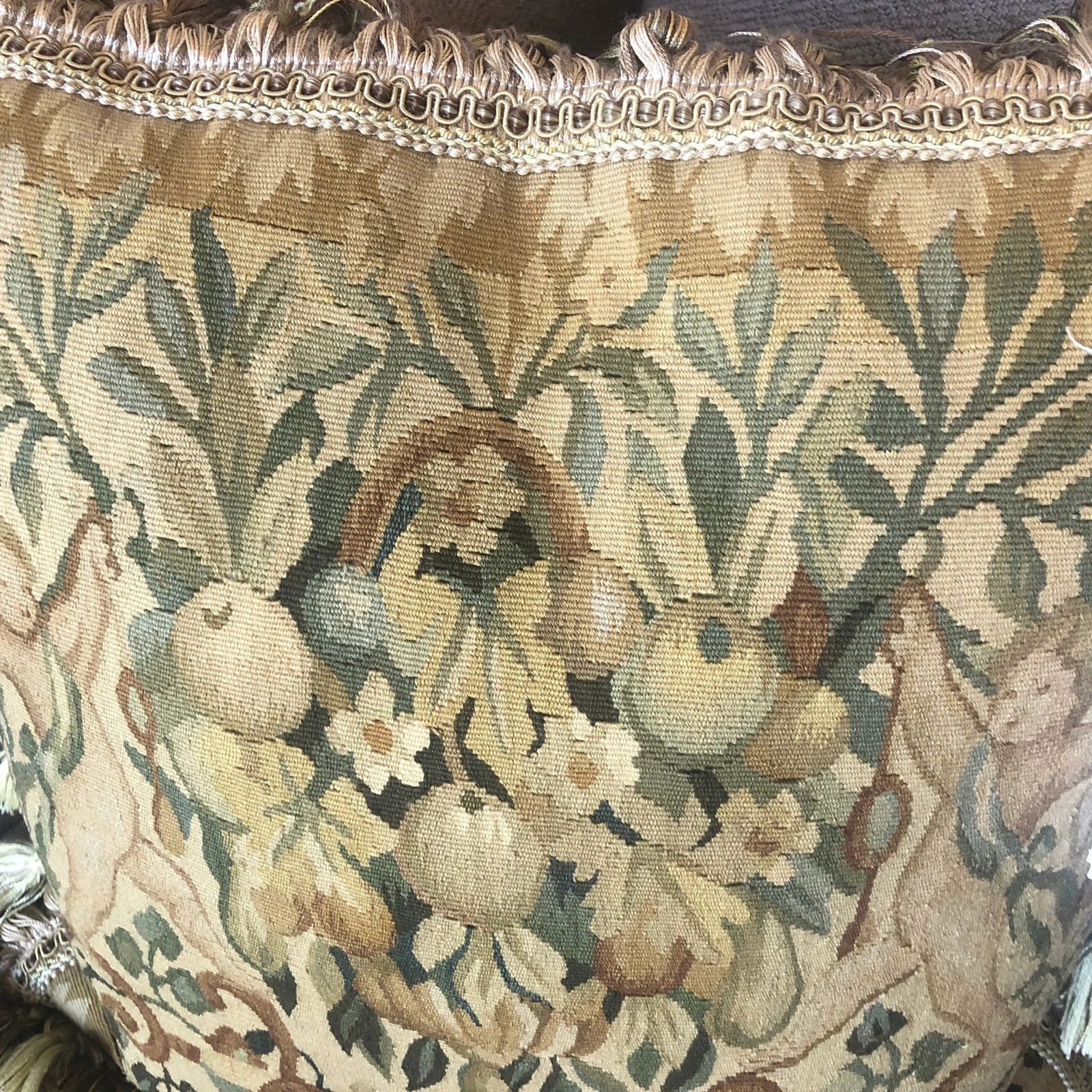 Vintage Recreated Mid 16th Century Hand-Woven Wool Tapestry Pillow - 11