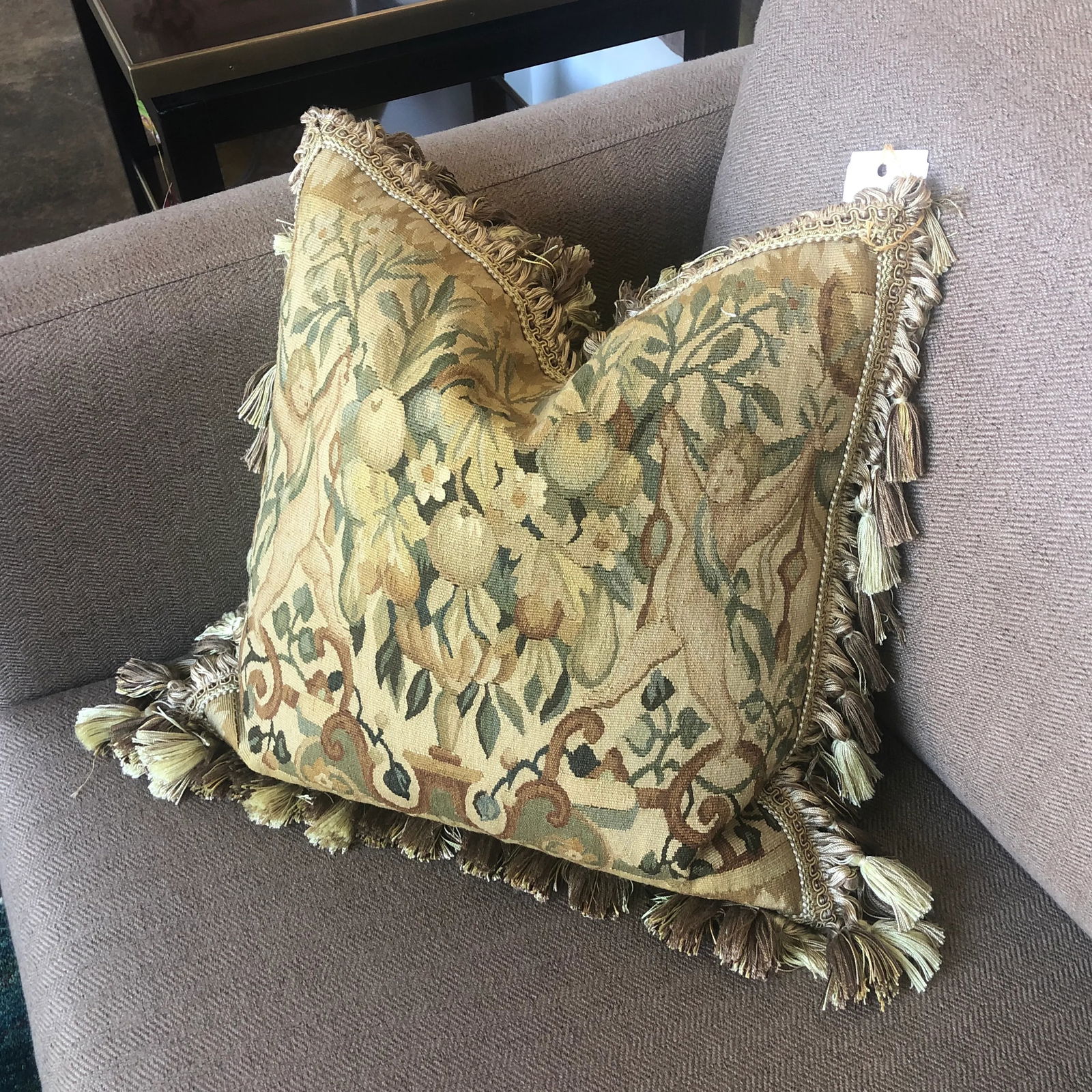 Vintage Recreated Mid 16th Century Hand-Woven Wool Tapestry Pillow - 4