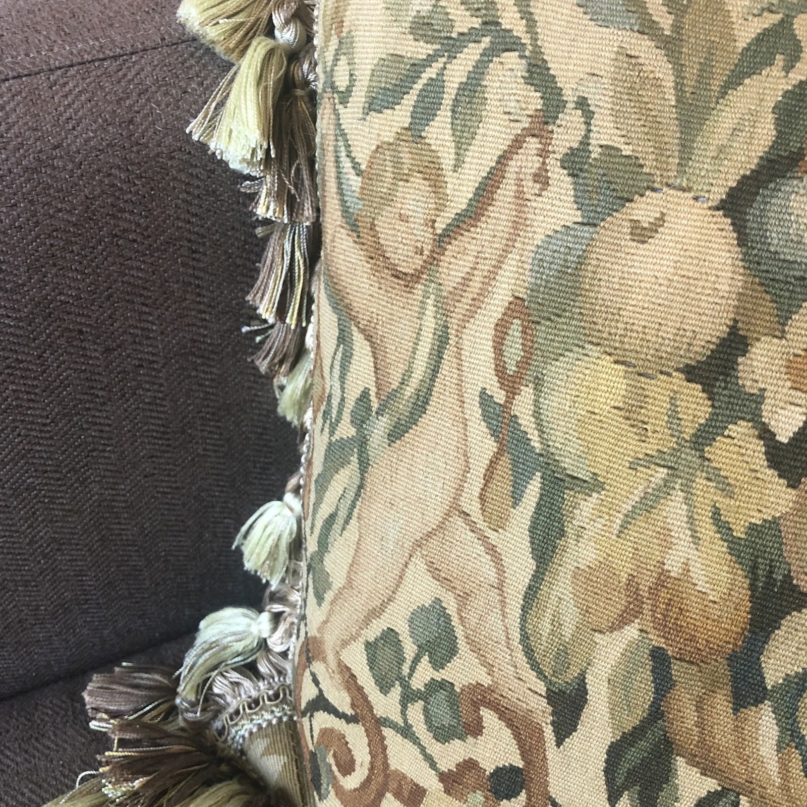 Vintage Recreated Mid 16th Century Hand-Woven Wool Tapestry Pillow - 9