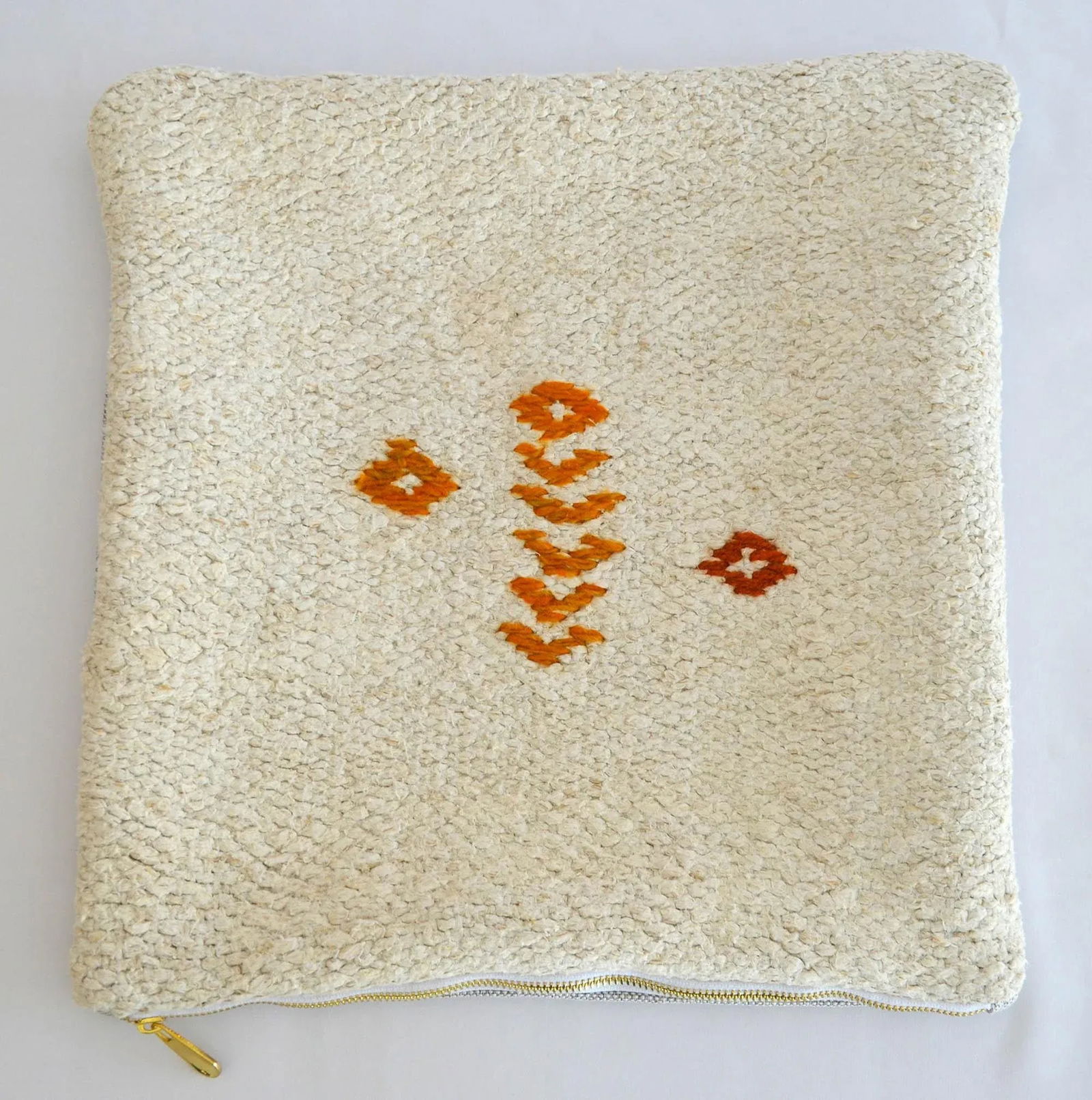 Vintage Primitive Pattern Turkish Kilim Rug Pillow Cover - 4