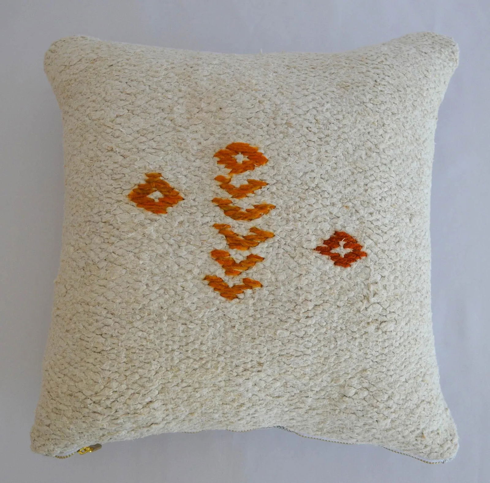 Vintage Primitive Pattern Turkish Kilim Rug Pillow Cover - 5