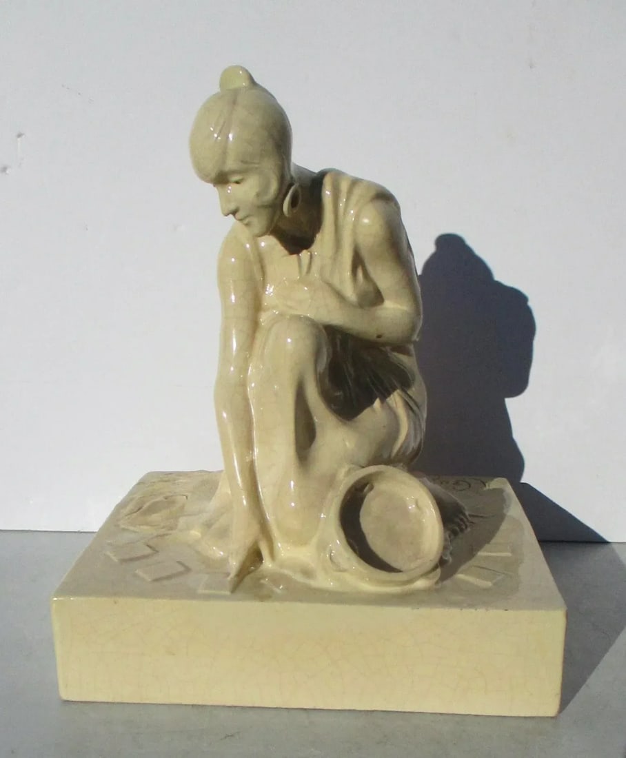 1930s Armand Godard French Faience Fortune Teller Figure - 13