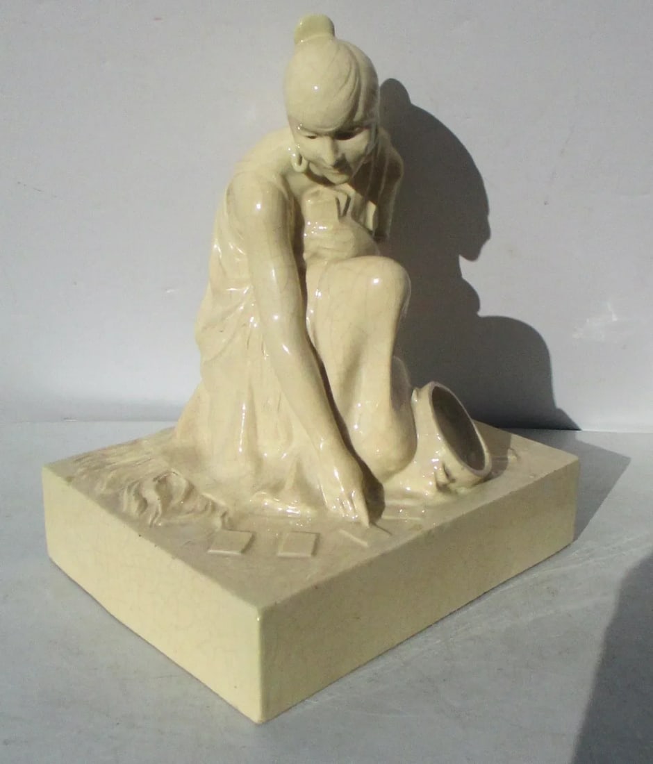 1930s Armand Godard French Faience Fortune Teller Figure - 2