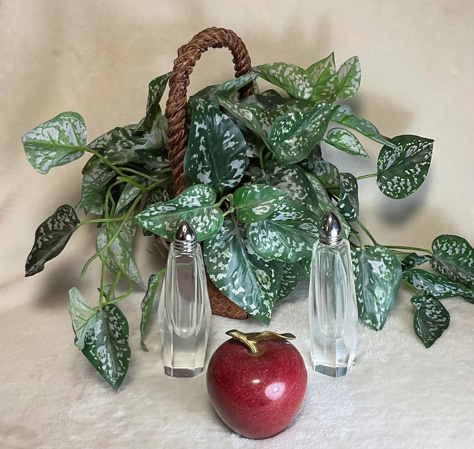 1950s Mid-Century Art Deco Tall Cut Crystal Glass Salt & Pepper Shakers- a Pair - 11