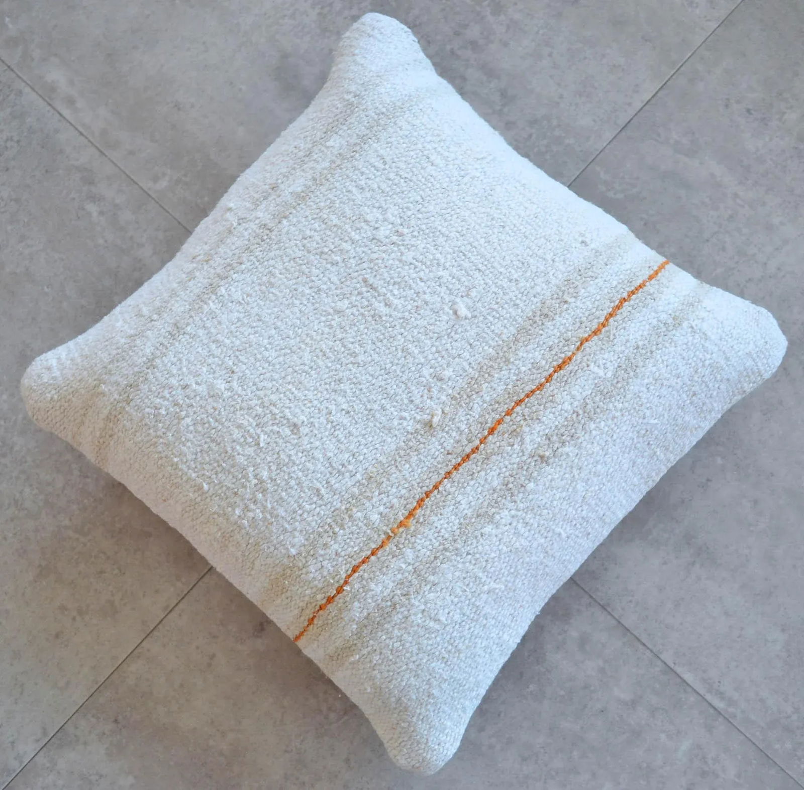 Vintage Handmade Hemp Kilim Rug Pillow Cover - 2