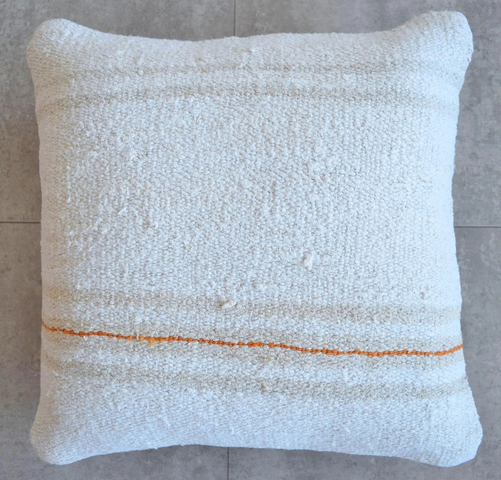 Vintage Handmade Hemp Kilim Rug Pillow Cover - 4