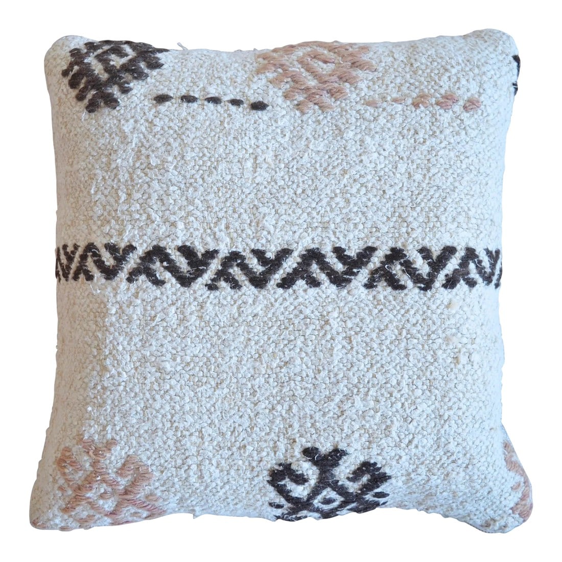 Vintage Handmade Hemp Kilim Rug Pillow Cover: Dimensions: 16" x 16" Material : Hemp on hemp. Made from Vintage Turkish hemp kilim rug. Back side is high quality cotton Condition: New from old kilim rugs Please note: Insert not included. Cover