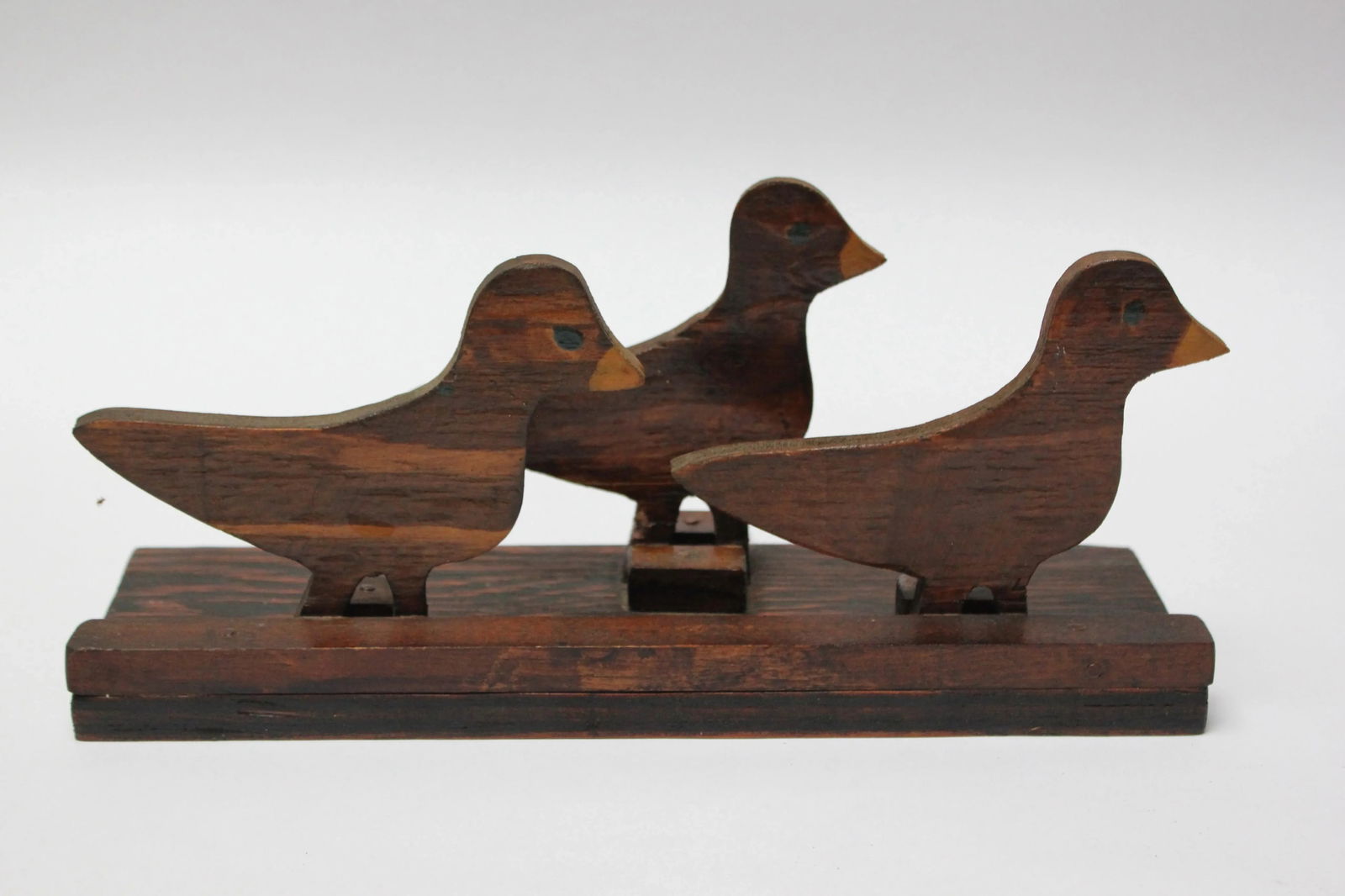 Hand-Carved Folk Art Flock of Baby Ducklings Sculpture - 3