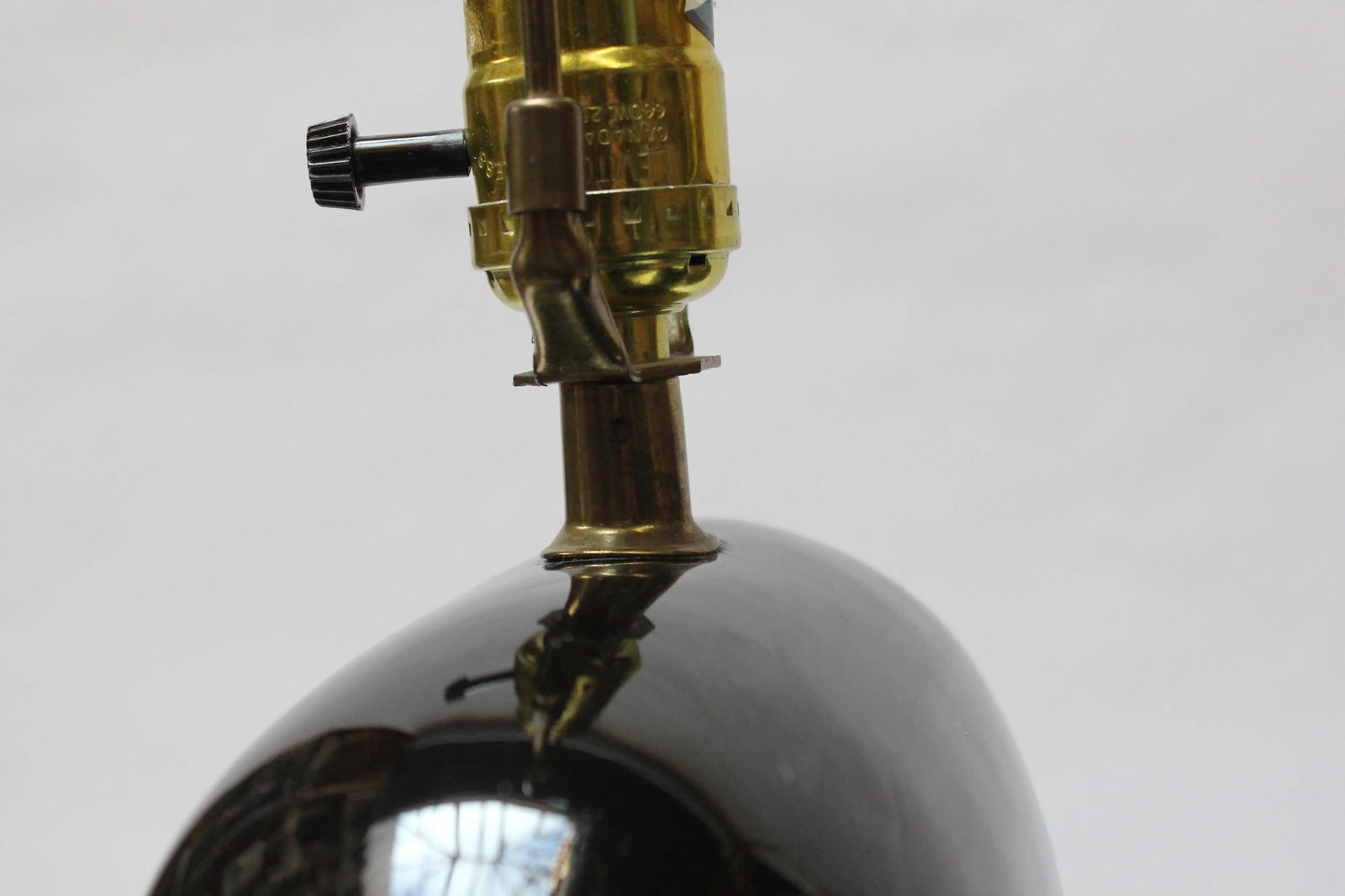 Pair of Postmodern Black Ceramic Table Lamps by O Design - 7