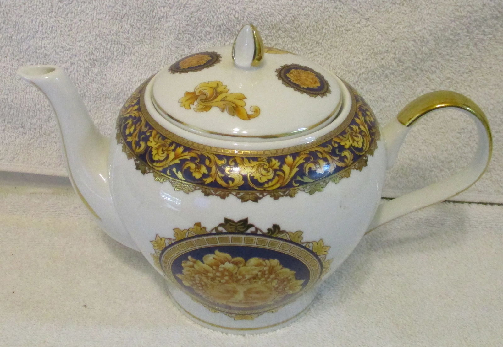 1980s T. Limoges France Depos Porcelain Bacchus Tea Pot - 2